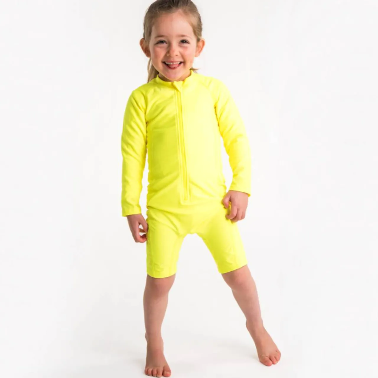 Sun & Swim*Nestling Neon by UPF50+ Shortie Swimmers - Big Kids