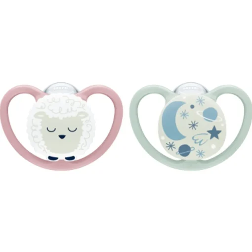 Dummies & Accessories*Nuk Space Night Soother 2 Pack