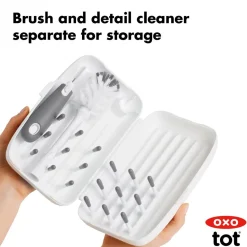 Cleaning & Sterilising*OXO Tot On the Go Drying Rack & Bottle Brush Grey