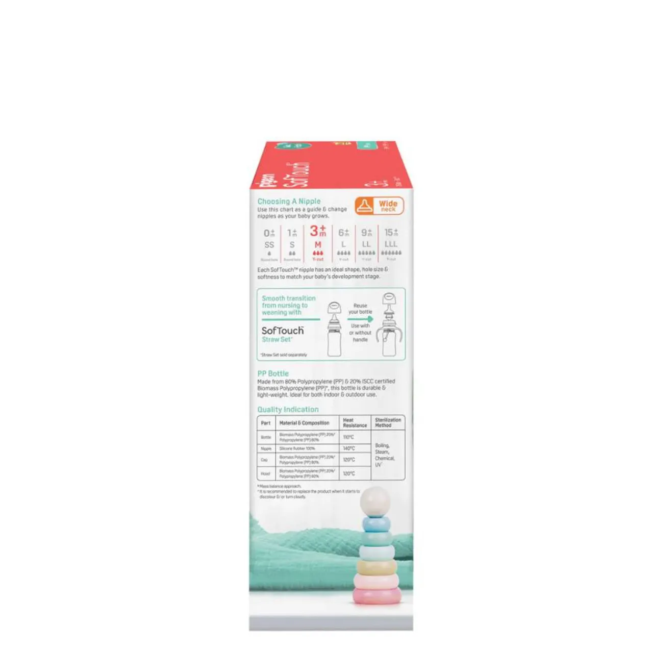Bottles & Teats*Pigeon Baby Pigeon SoftTouch Wide Neck Bottle PP Twin Pack