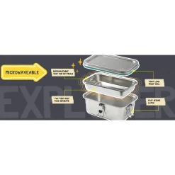 Lunchboxes, Snackboxes & Snack Bags|Lunch Boxes, Snack Boxes & Insulated Bags*PlanetBox Stainless Steel Lunchbox - Explorer PlanetBox Stainless