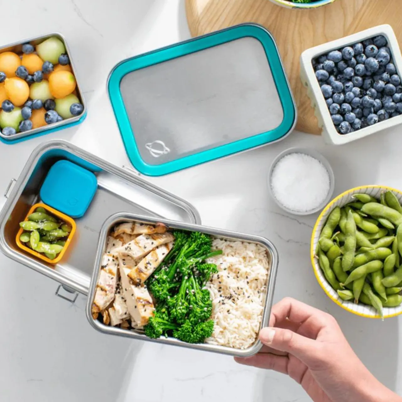 Lunchboxes, Snackboxes & Snack Bags|Lunch Boxes, Snack Boxes & Insulated Bags*PlanetBox Stainless Steel Lunchbox - Explorer PlanetBox Stainless
