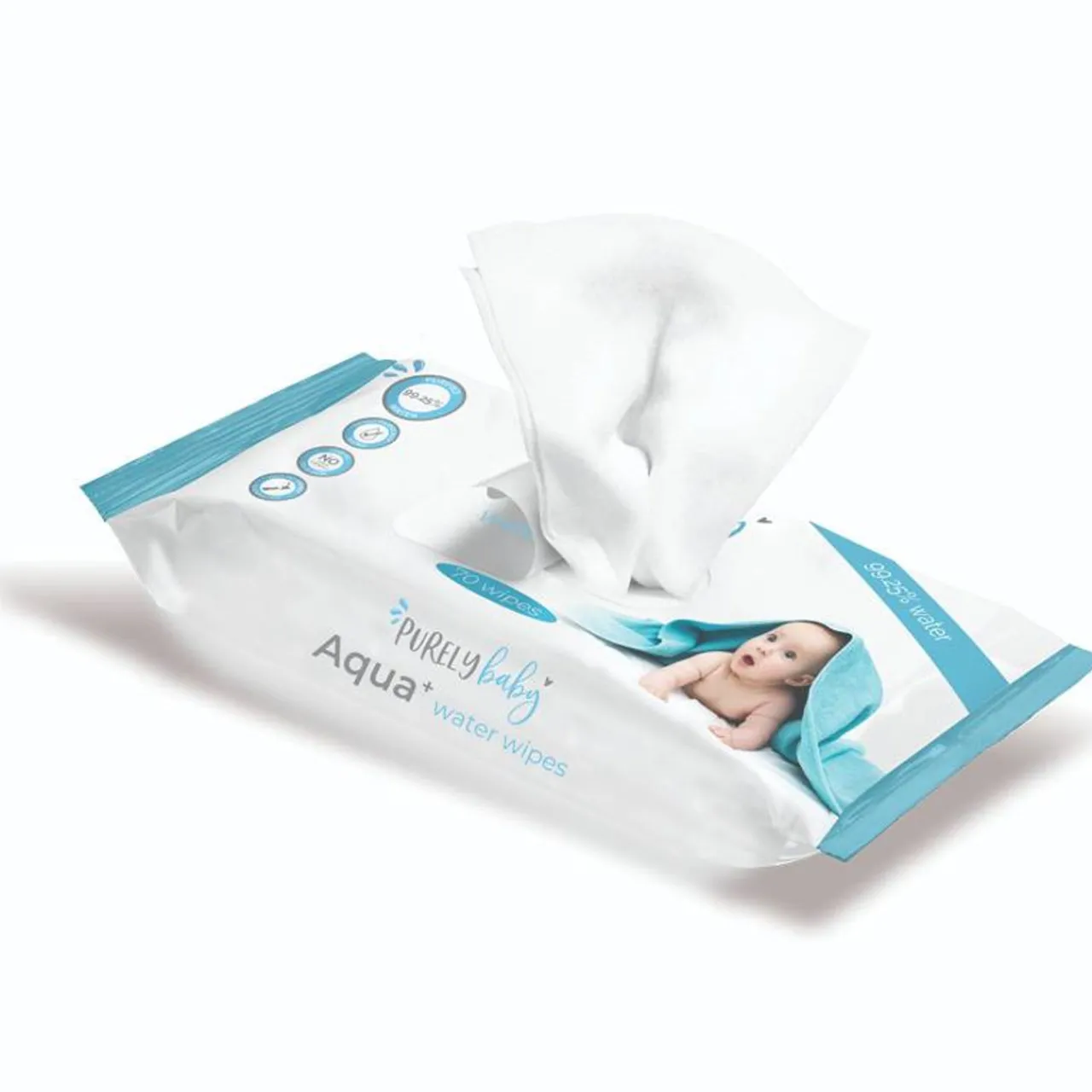 Nappies, Wipes & Wet Bags*Purely Baby Aqua+ Water Wipes - Pack of 70 wipes