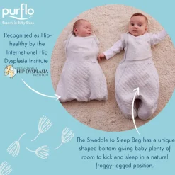 Fitted Swaddles*Purflo 2.5 tog Swaddle to Sleep Bag - All Seasons
