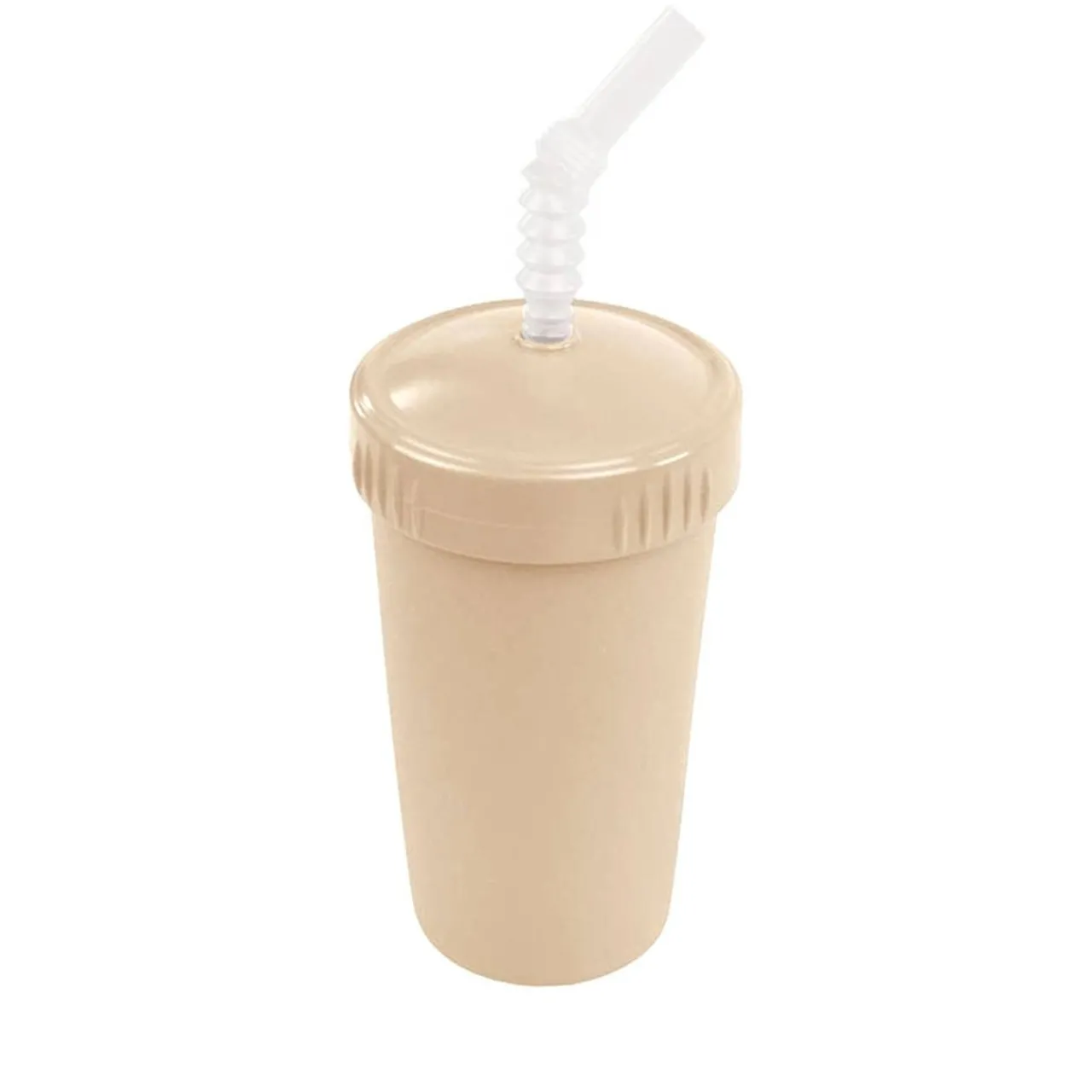 Sippy & Starter Cups*Re-Play Straw Cup with Plastic Bendy Straw Beige