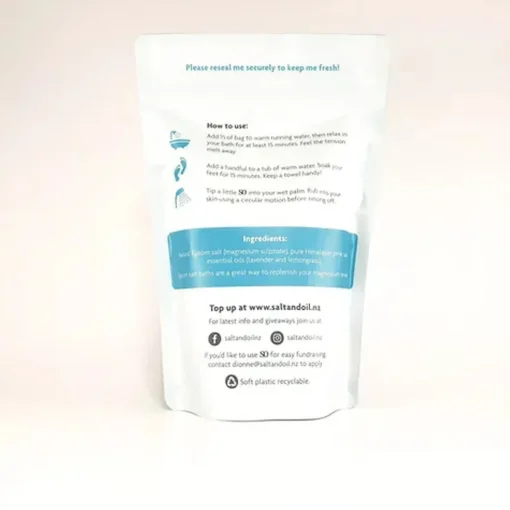 Gifts For Mum|Self-Care*Salt & Oil - Soothing Bath Soak Pouch 450g