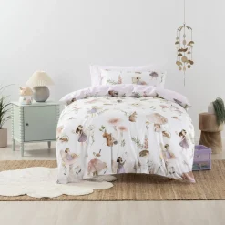 Duvet Inners & Covers*Squiggles Cotton Duvet Cover Set - Fairy Grove Silver