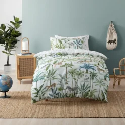 Duvet Inners & Covers*Squiggles Cotton Duvet Cover Set - Jungle Oasis