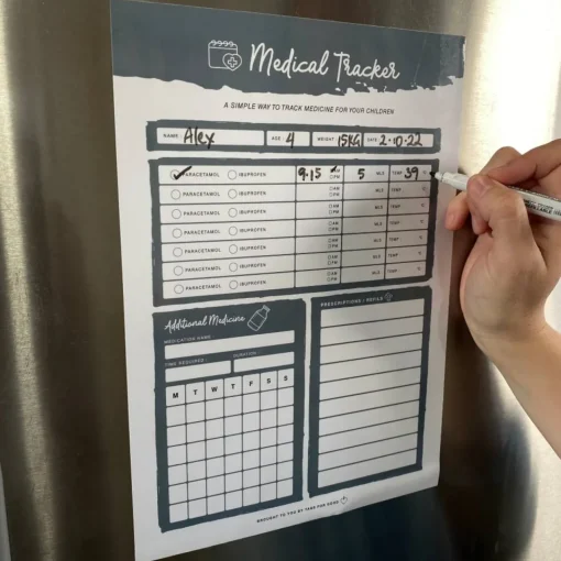 Baby Care*Tags For Good Medical Tracker Fridge Magnet