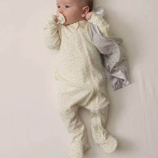 Sleepwear & Pjs|Merino Clothing & Sleepwear*The Sleep Store Jersey NZ Merino Print Footed Zipsuit - Clearance Vanilla Kisses