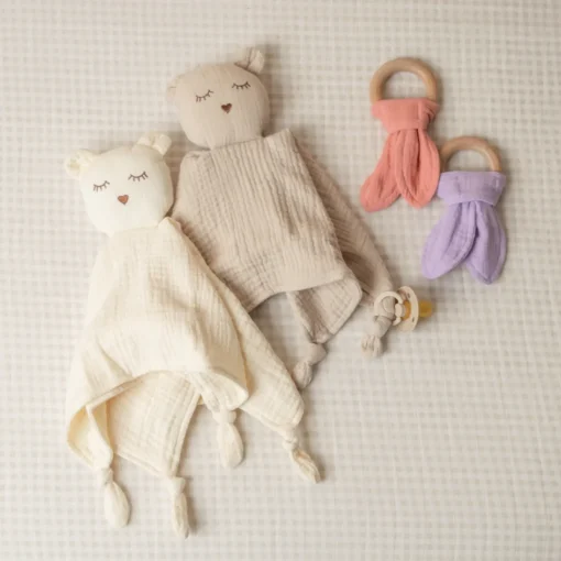 Teeth & Teethers|Comforters & Soft Toys*The Sleep Store Muslin & Wood Teether
