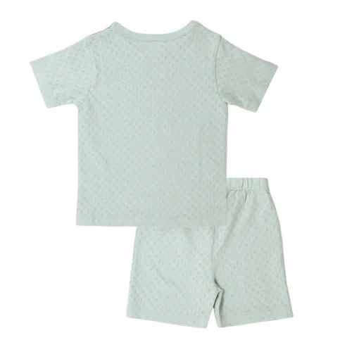 Sleepwear & Pjs*The Sleep Store Organic Cotton Pointelle Summer Pyjamas Sage