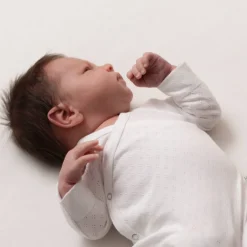 Bodysuits & Singlets|Premature Baby Clothing*The Sleep Store Organic Cotton Pointelle Kimono Long Sleeve Bodysuit Cream