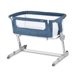 Travel Cots & Beds|Bassinets & Co-Sleepers*Unilove Hug Me Plus Airflow 3-in-1 Bedside Bassinet with Mosquito Net Denim Blue