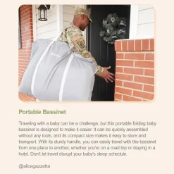 Travel Cots & Beds|Bassinets & Co-Sleepers*Unilove Hug Me Plus 3-in-1 Bedside Bassinet with Mosquito Net Shadow Grey