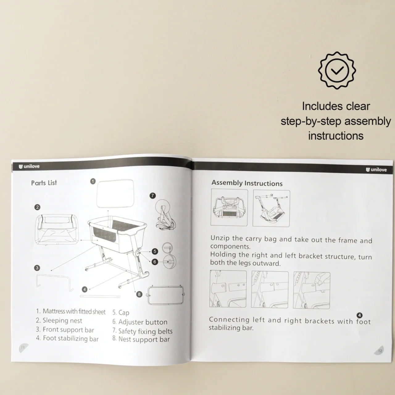 Travel Cots & Beds|Bassinets & Co-Sleepers*Unilove Hug Me Plus 3-in-1 Bedside Bassinet with Mosquito Net Shadow Grey