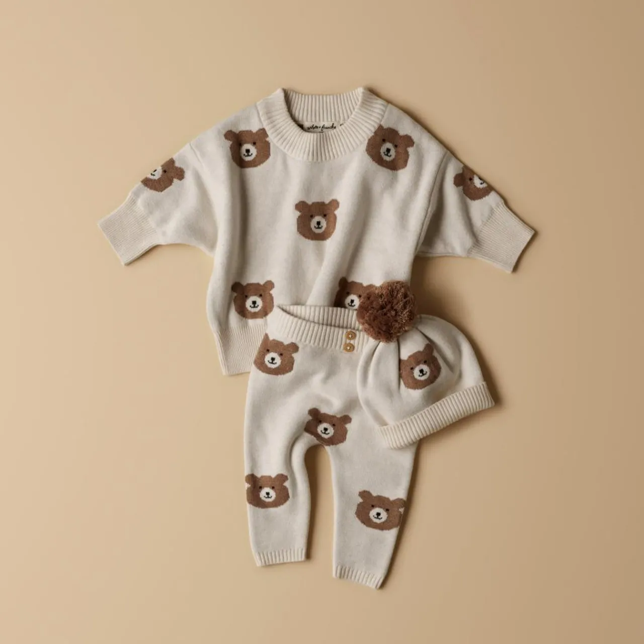 Tops & Pants*Wilson + Frenchy Wilson & Frenchy Organic Knitted Jacquard Legging Beary Cute