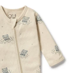 Sleepwear & Pjs*Wilson + Frenchy Wilson & Frenchy Organic Pointelle Zipsuit with Feet