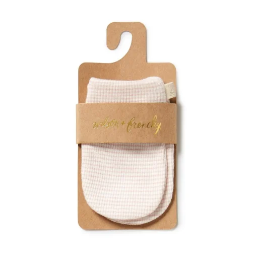 Accessories*Wilson + Frenchy Wilson & Frenchy Organic Stripe Rib Mittens Cantaloupe