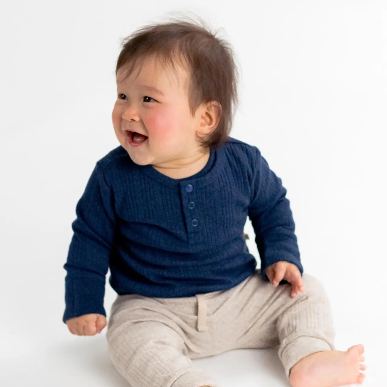 Merino Clothing & Sleepwear|Bodysuits & Singlets*Woolbabe Merino/Organic Cotton Long Sleeve Henley Bodysuit - Daydream Collection