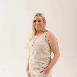 Grown Ups*Woolbabe Relax! Henley Tank - Sale Dune Sunburst