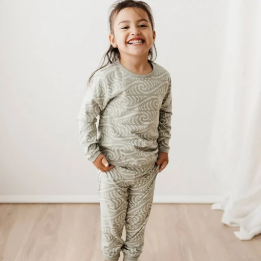 Sleepwear & Pjs*Woolbabe X BO & KO Collab Winter Pyjamas Flax Ngaru